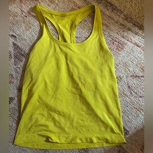 Lulu switftly tech Yellow Racerback Tank Top